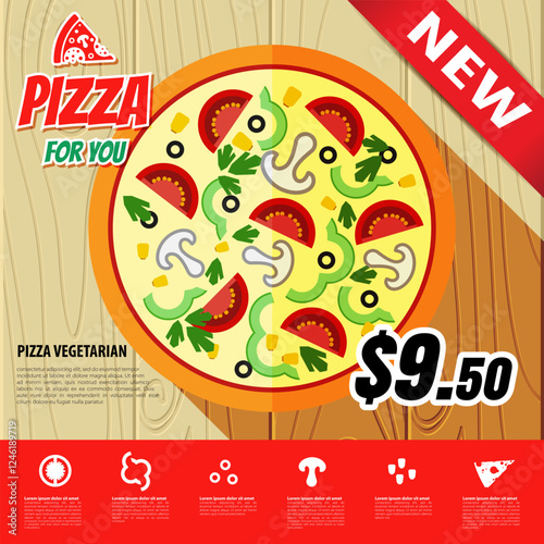 Vector pizza menu design