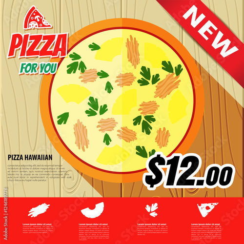 Vector pizza menu design