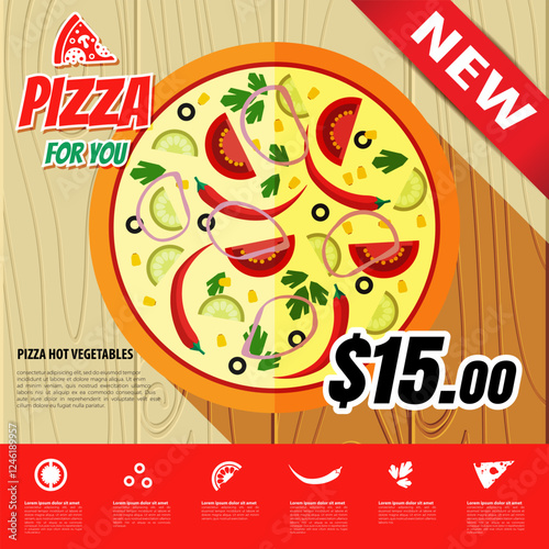 Vector pizza menu design