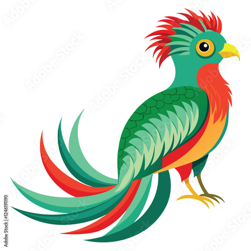 Quetzal Bird Art with Detailed Feathers