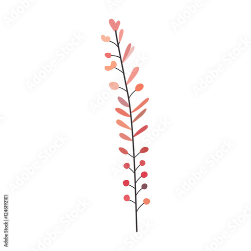 Plant leaf, branch. Icon, vector illustration, graphic design, flat style