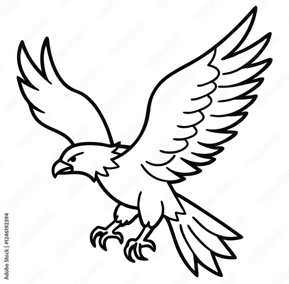 A pencil sketch drawing of an flying Eagle bird on white background line art icon sign silhouette vector illustration for photo overlays t-shirt print flyer poster design A pencil sketch drawing of an flying Eagle bird on white background line art icon sign silhouette vector illustration for photo overlays t-shirt print flyer poster design