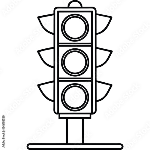 Traffic light signal is a road traffic symbol icon vector sketch freehand outline hand drawn sketchy line art sign illustration