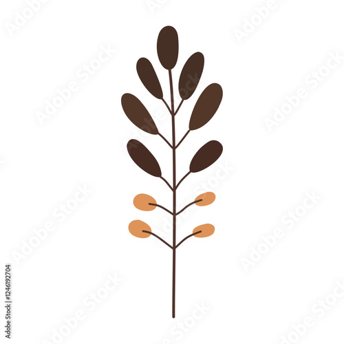 Plant leaf, branch. Icon, vector illustration, graphic design, flat style