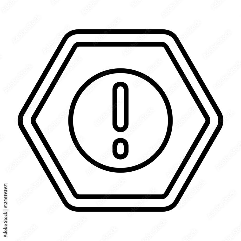 Exclamation mark Outline Style Icon Design Exclamation mark Outline Style Icon Design