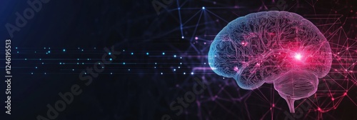 Scientific depiction of glowing neuron pathways in the brain highlights the complexity of the nervous system and its functions. Generative AI