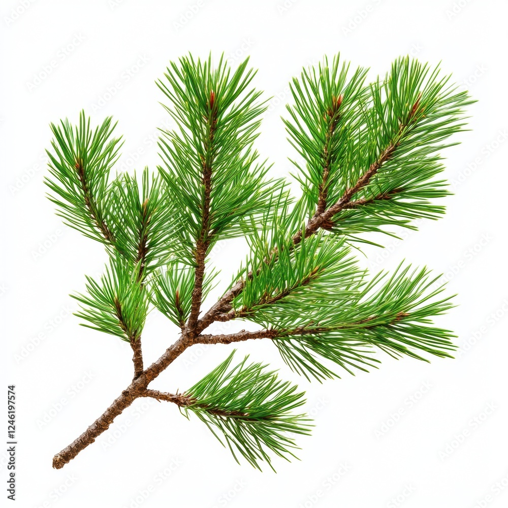 Green pine branch with fresh needles. Green pine branch with fresh needles.