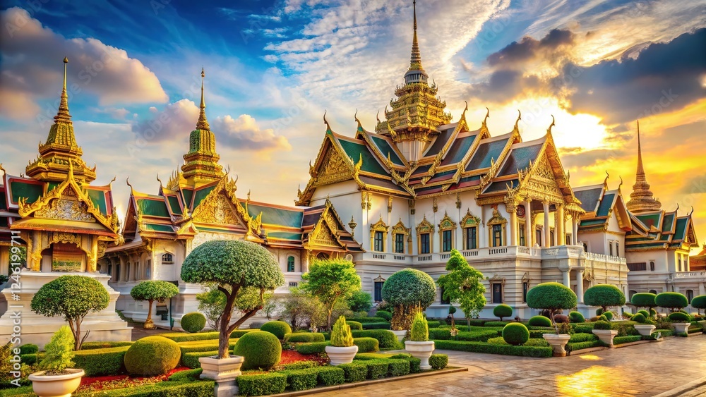 Naklejka premium Marvel at Bangkok's Grand Palace, a Thai treasure.