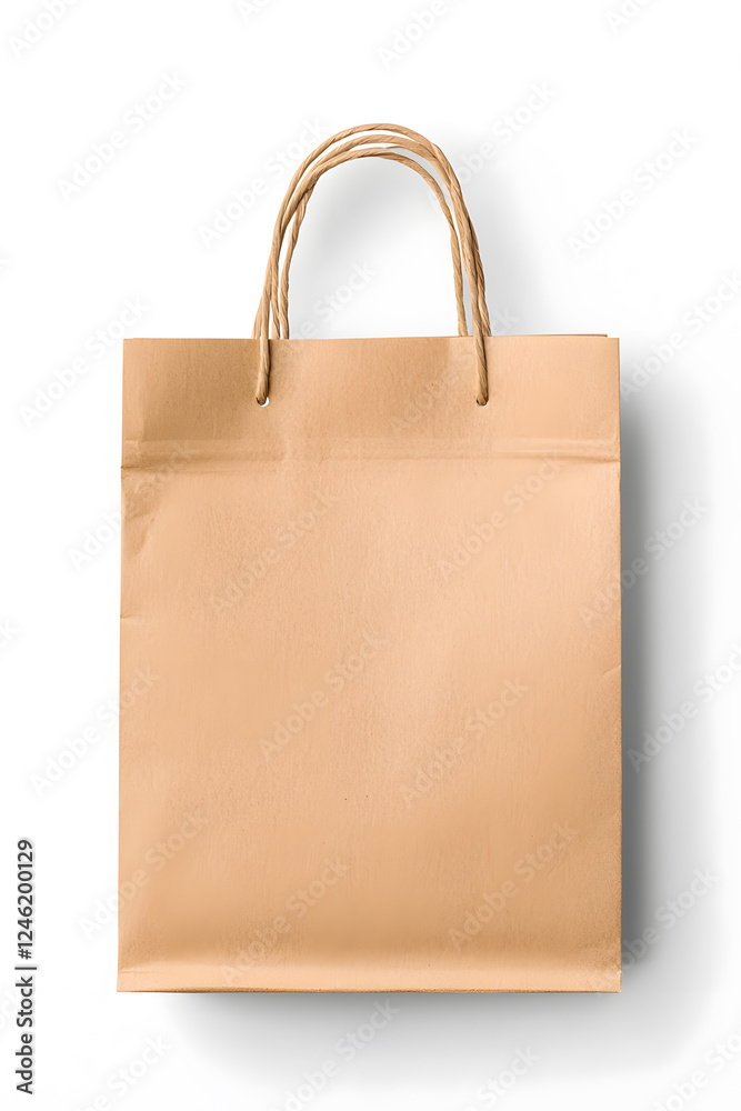 Brown paper bag for take away mock up, recycling package isolated on white background Brown paper bag for take away mock up, recycling package isolated on white background