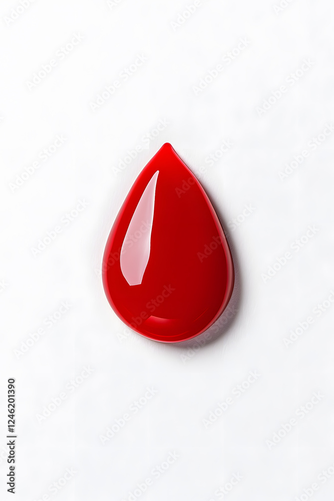 Fototapeta premium Realistic 3d red blood drop isolated on white background 