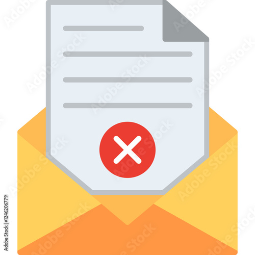 Rejection Of A Letter Vector Icon
