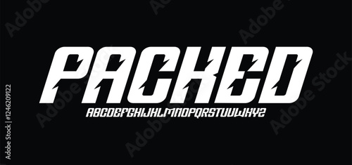 Modern geometric font, abstract tech type and futuristic technology typeface, vector techno alphabet. English letters font of digital future, HUD or computer game cyber world and Sci fi technology
