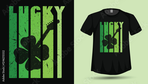 ST. Patricks Day lucky guitar lover  tshirt design vector