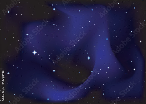 Beautiful handwritten cosmic vector background with stars and constellations in space