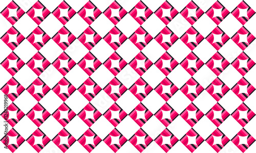 pink quoter dot arrange as star block grid on white background, design for fabric printing as repeat pattern, print patter, checker board bar strip