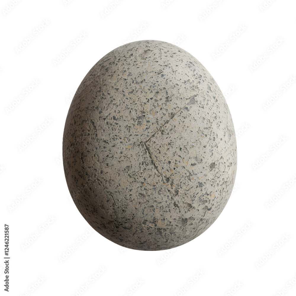 features a smooth, round gray stone with a textured surface, representing natural elements, simplicity, stability, and minimalistic design in a balanced composition.