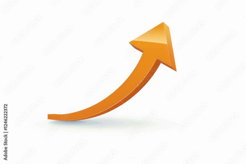 curved orange arrow on white background curved orange arrow on white background