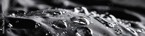 Water Droplets on Dark Gray Fabric Surface