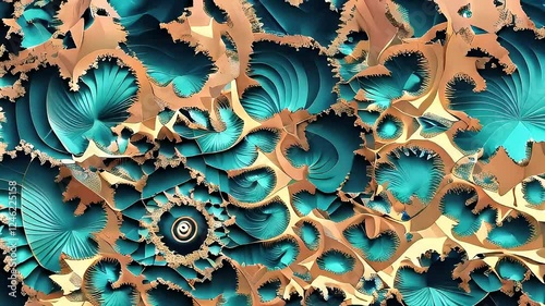 Fractal-Inspired Swirling Geometric Pattern Intricate Abstract Design in 4K, Abstract Fractal Geometry Swirling Pattern with Dynamic Color Shifts