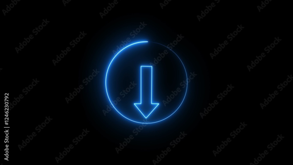 Abstract glowing neon light arrow icon illustration background. Abstract glowing neon light arrow icon illustration background.