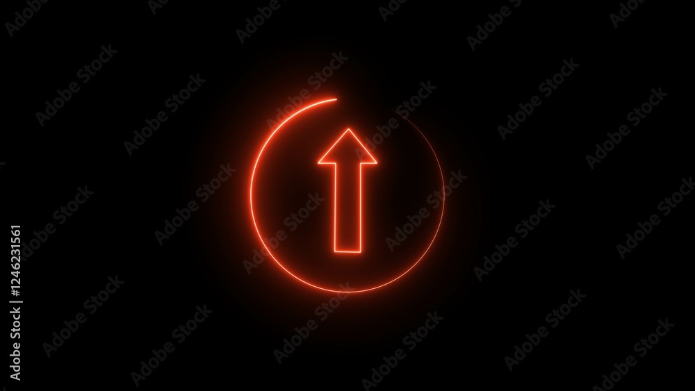 Abstract glowing neon light arrow icon illustration background. Abstract glowing neon light arrow icon illustration background.