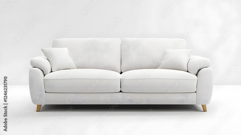 White comfortable sofa mock up isolated on white background White comfortable sofa mock up isolated on white background