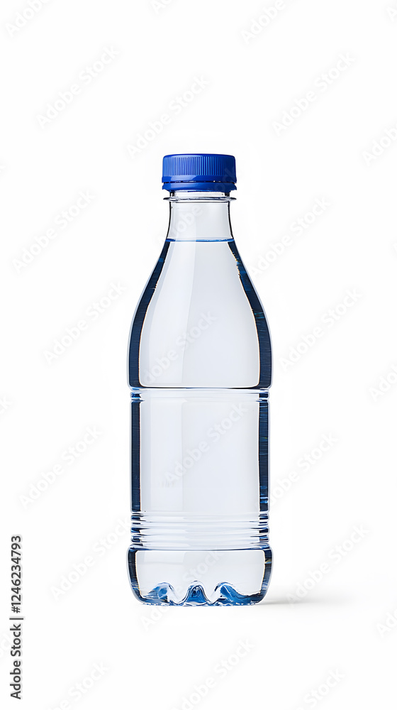Clear plastic bottle of mineral water mock up isolated on white background Clear plastic bottle of mineral water mock up isolated on white background