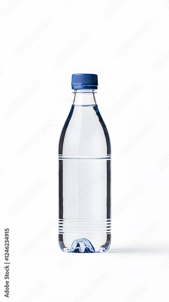 Clear plastic bottle of mineral water mock up isolated on white background Clear plastic bottle of mineral water mock up isolated on white background