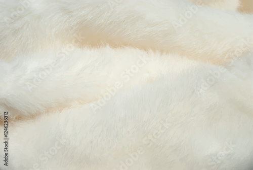 White fur texture background. White fur close up. Artificial white fur.