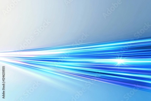 Blue light streaks speed across soft background