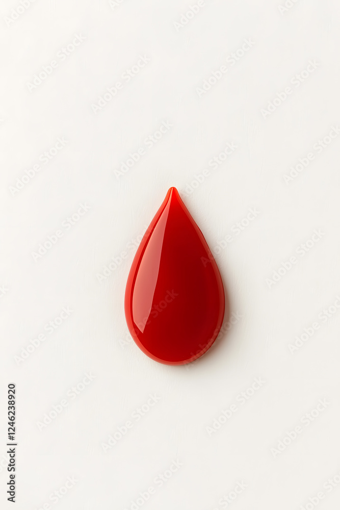 Fototapeta premium Realistic 3d red blood drop isolated on white background