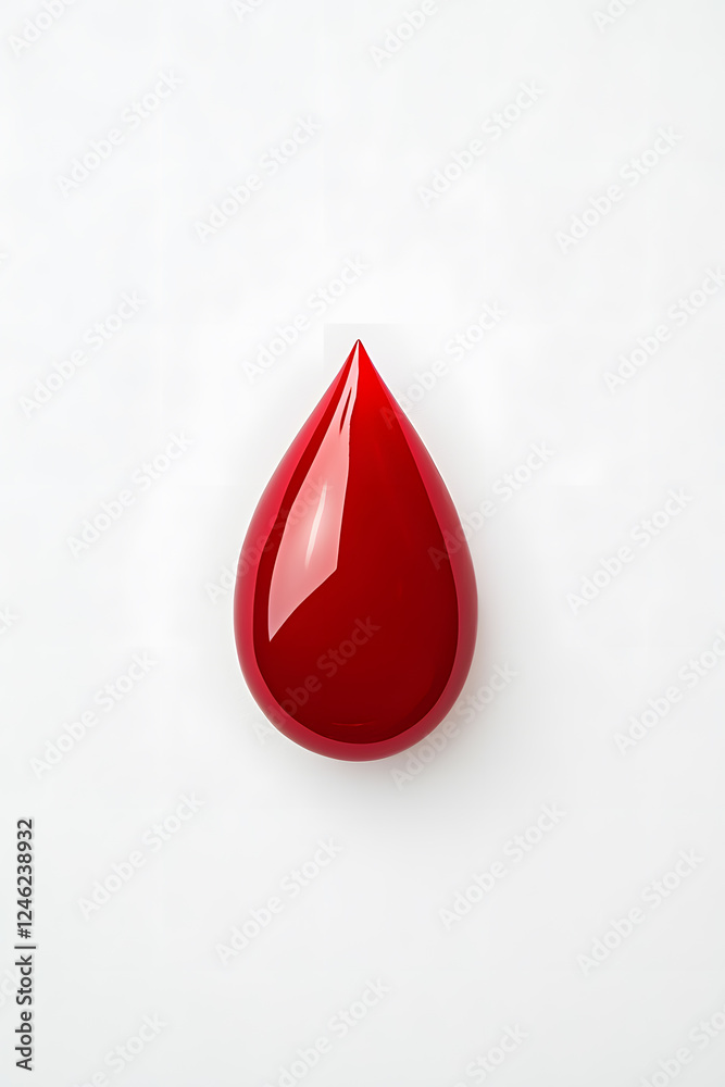 Fototapeta premium Realistic 3d red blood drop isolated on white background