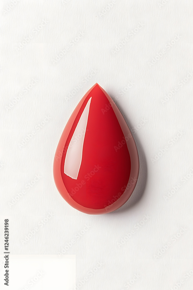 Fototapeta premium Realistic 3d red blood drop isolated on white background