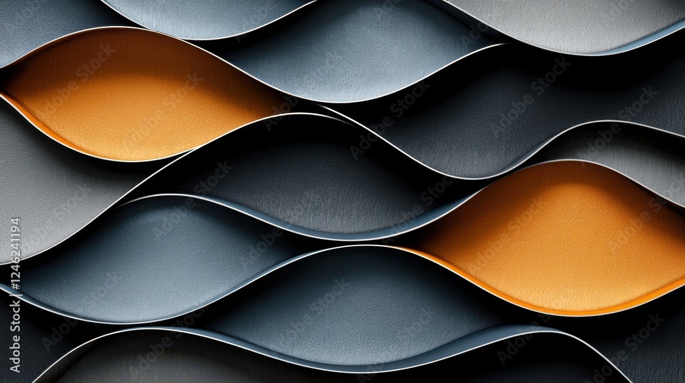 Abstract Wave Pattern: Interplay of Dark and Amber Hues Abstract Wave Pattern: Interplay of Dark and Amber Hues