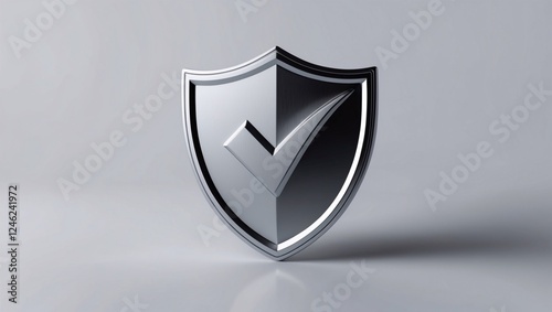 Free Download Metallic checkmark-shaped shield signifies security protection and trustworthy services in design related to cybersecurity quality assurance and privacy - GFXLoad