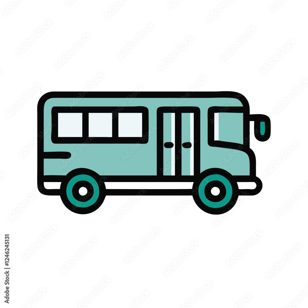 School bus icon on transparent background, learning concept design School bus icon on transparent background, learning concept design