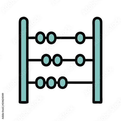 Abacus icon on transparent background, learning concept design