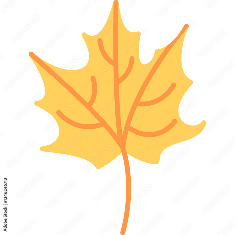 Obraz premium Autumn Leaf Vector Icon
