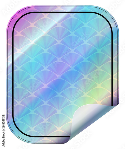 Rectangle shape colorful hologram sticker peeling