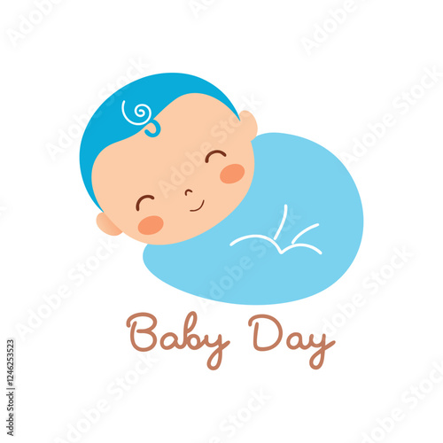 Adorable Baby Boy Sleeping, Celebrating Baby Day