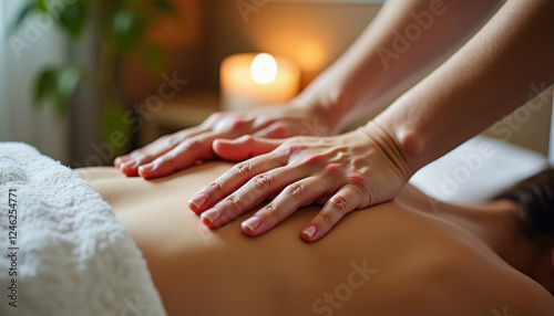 Wallpaper Mural Peaceful Client Receiving Professional Back Massage with Soft White Towel in Serene Spa Environment
 Torontodigital.ca