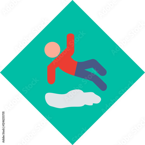 Danger of Slipping Vector Icon