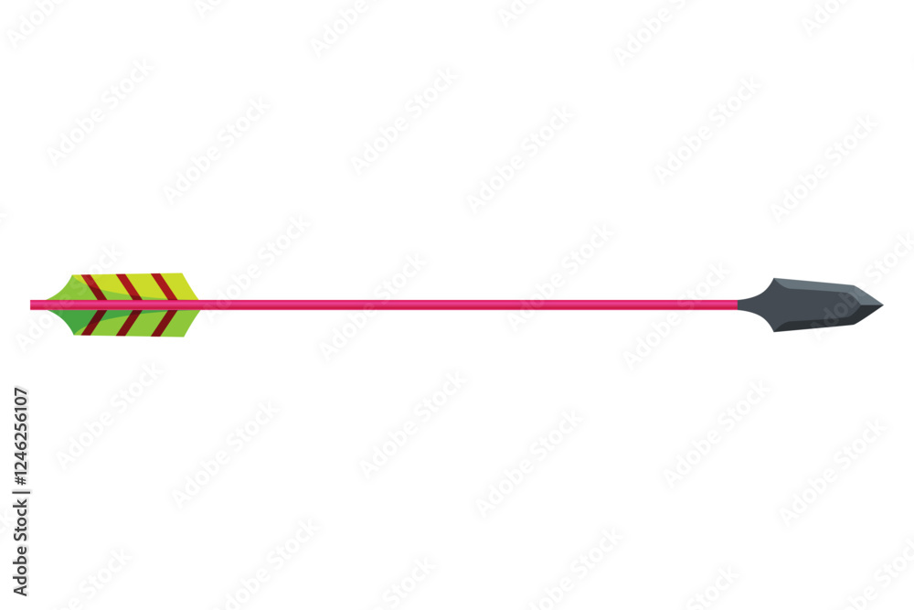 Medieval arrow. Fighting decorative cartoon arrows Design element for poster, label or sign on menu. Color vintage symbols