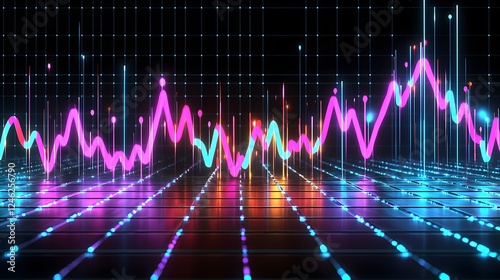 Obraz na płótnie A sleek upward trend line glowing under a professional s precise guidance signaling business development leading to continuous growth and success w salonie