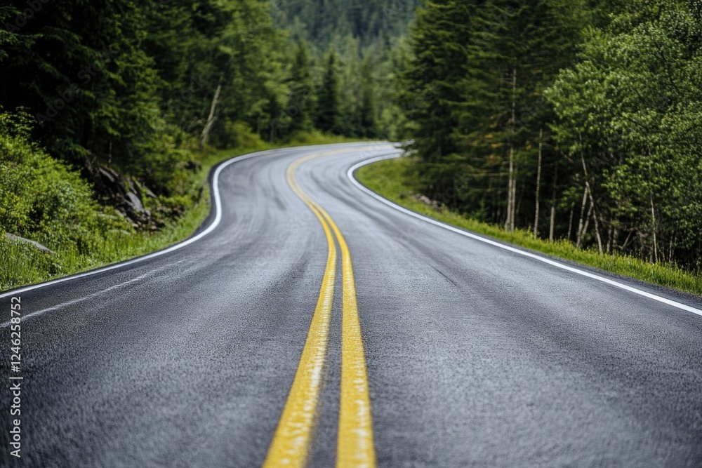 Guiding travelers along winding roads in lush green landscapes for safe and enjoyable journeys Guiding travelers along winding roads in lush green landscapes for safe and enjoyable journeys