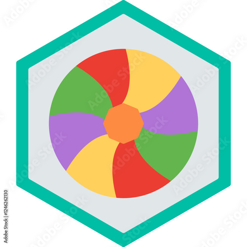 Unique Hexagonal Diaphram Vector Icon