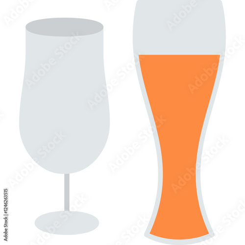 Unique Beer Glasses Vector Icon