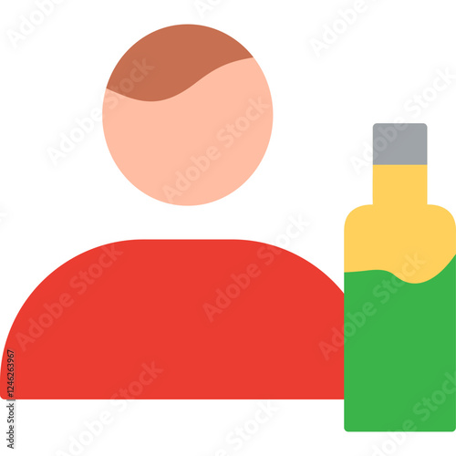 Unique Man And Drink Vector Icon