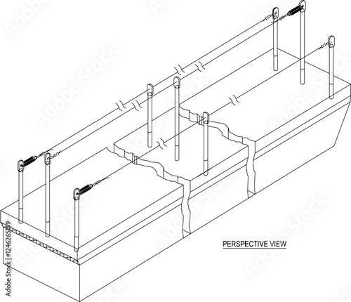 Vector illustration of a bird barrier as a safety measure to prevent birds from entering and to ward off animals