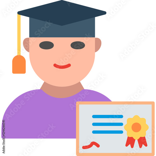 Unique Receiving Diploma Vector Icon